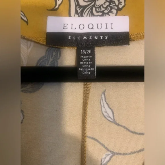 Eloquii Elements Floral Mustard Yellow Faux Wrap Dress Size 18/20 NWOT So pretty - Picture 2 of 10